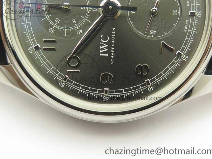 MIROTIME 0516 Portuguese Chrono SS ZF 1:1 Best Edition Gray Dial SS On Black Leather Strap A ZipUp 7215